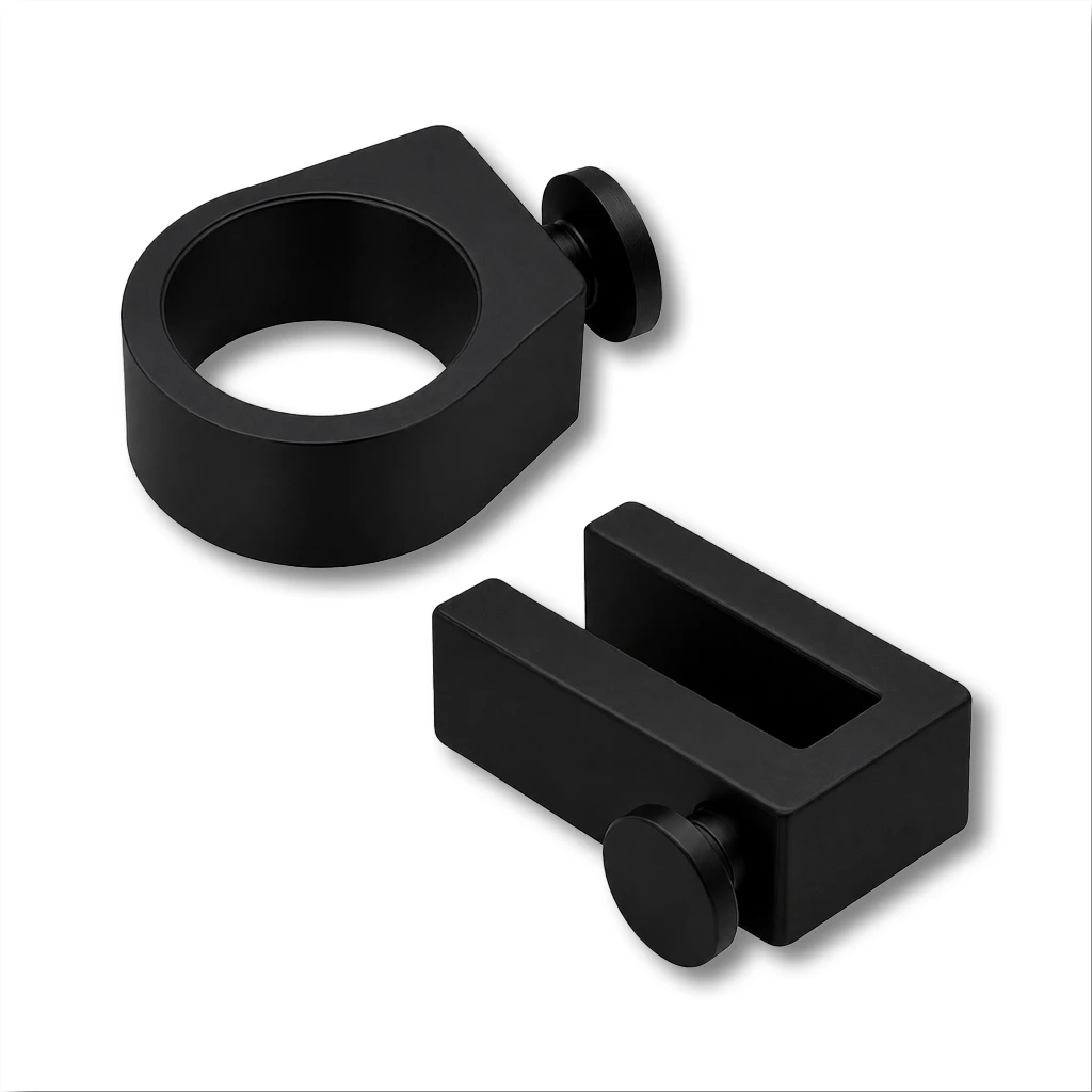Eyewear Ring and Utility Hook combo in black. Compatible with all InoMates products that have slots.