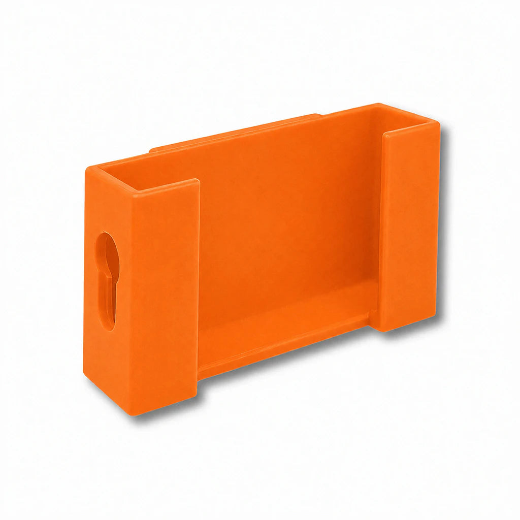 Phone Caddy Attachment in orange. Attaches to The Paddle Mate.