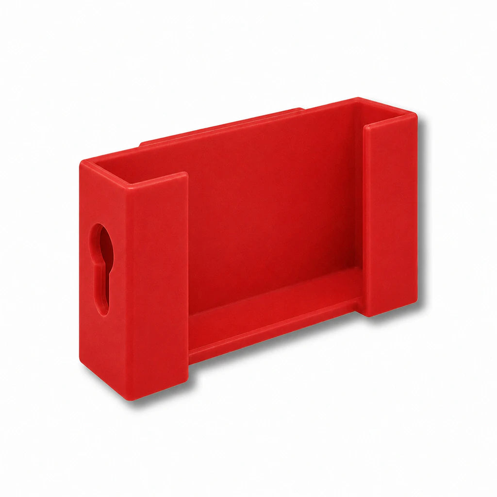 Phone Caddy Attachment in red. Attaches to The Paddle Mate.