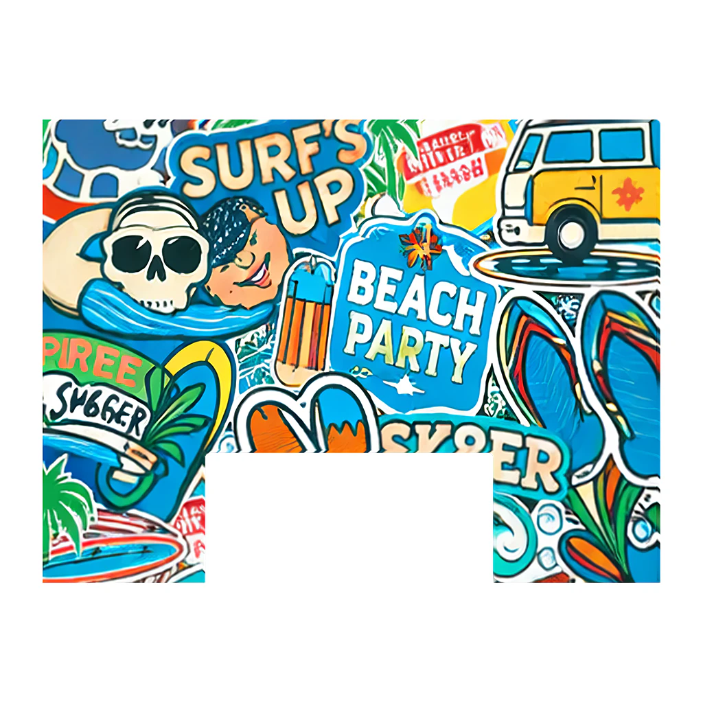 Paddle Saver™ Serve's Up skin. The vinyl wrap has a beach theme with the logo "Surf's Up".