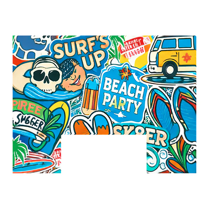 Paddle Saver™ Serve's Up skin. The vinyl wrap has a beach theme with the logo "Surf's Up".